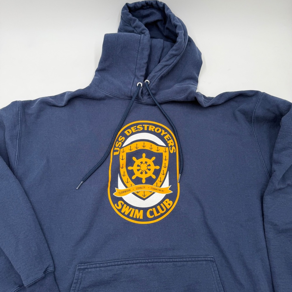 Port & Company Mens Navy USS Destroyers Swim Club Graphic Hoodie 2XL